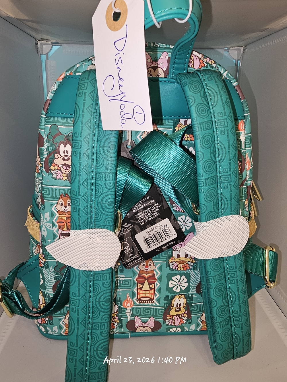 Disney Loungefly Teal Tiki Character Mini Backpack - Picture 3 of 4